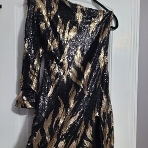 Black and Gold sequence dress